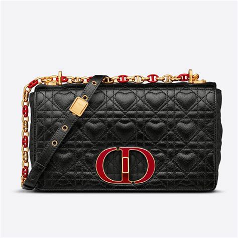 Dioramour Dior Caro Herztasche mit Kettenriemen Cannage 